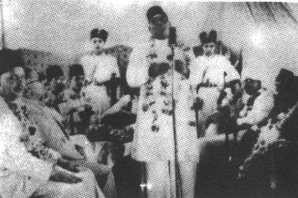 Molvi A.K.Fazul Haq moving the historic Pakistan Resolution passed by the 100,000 members of All India Muslim League at Lahore on March 23,1940