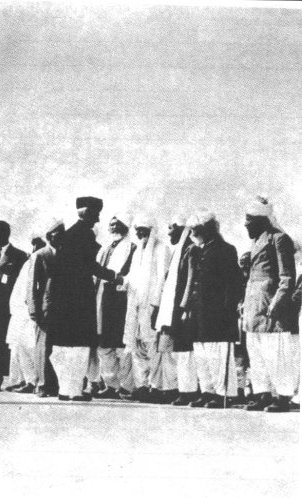 A number of local notables were presented to the Quaid on his arrival at Sibi in March 1948
