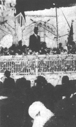 Nawab Salimullah Khan, of Dacca, one of the founders of Muslim League, delivering his presidential address at the 6th session of the All-India Muslim League.