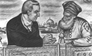 Lord Bentinck and a Mir of Sindh. During the regime of Bentinck Sindh was conquered by Sir Charles Napier in 1843 after winning the battles of Miani, Dabo and Kunri.
